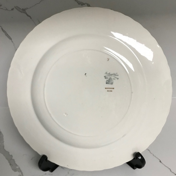 Vintage Burleigh Ware Burgess & Leigh China Burslem England Morning Rose Plate - Picture 5 of 6